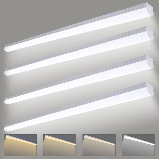 4PK 8FT LED Shop Light，Led Garage Ceiling Lights, LED Workbench Light，LED Wraparound Light Fixture,Suface Mount,Office Ceiling Light for Garage, Office, Kitchen