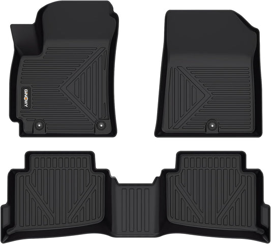 GINOWY- Floor Mats for Kia Seltos 2020-2024 2025, TPE All Weather Protection Mats for Kia Seltos 2024, Custom Seltos Floor Liners Non-Slip Waterproof Automotive Accessories, Black