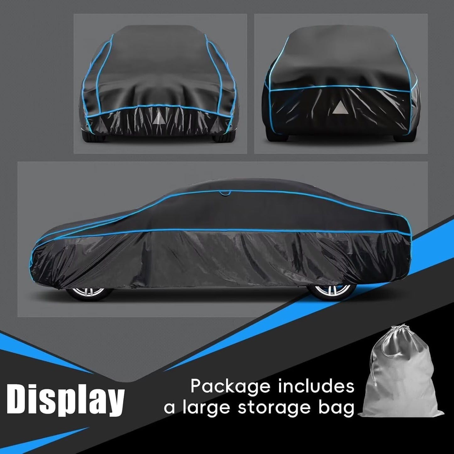 Hail Protector Car Cover, Outdoor Anti Hail Car Covers Thick Multi-Layered EVA, Hail Proof Car Cover Waterproof All Weather, Hail Protection Padded Fit Sedan/Coupe (Length 194 to 208 inch