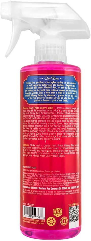 Chemical Guys AIR22816 Air Freshener & Odor Eliminator, Fresh Cherry Blast Premium, 16 fl. oz