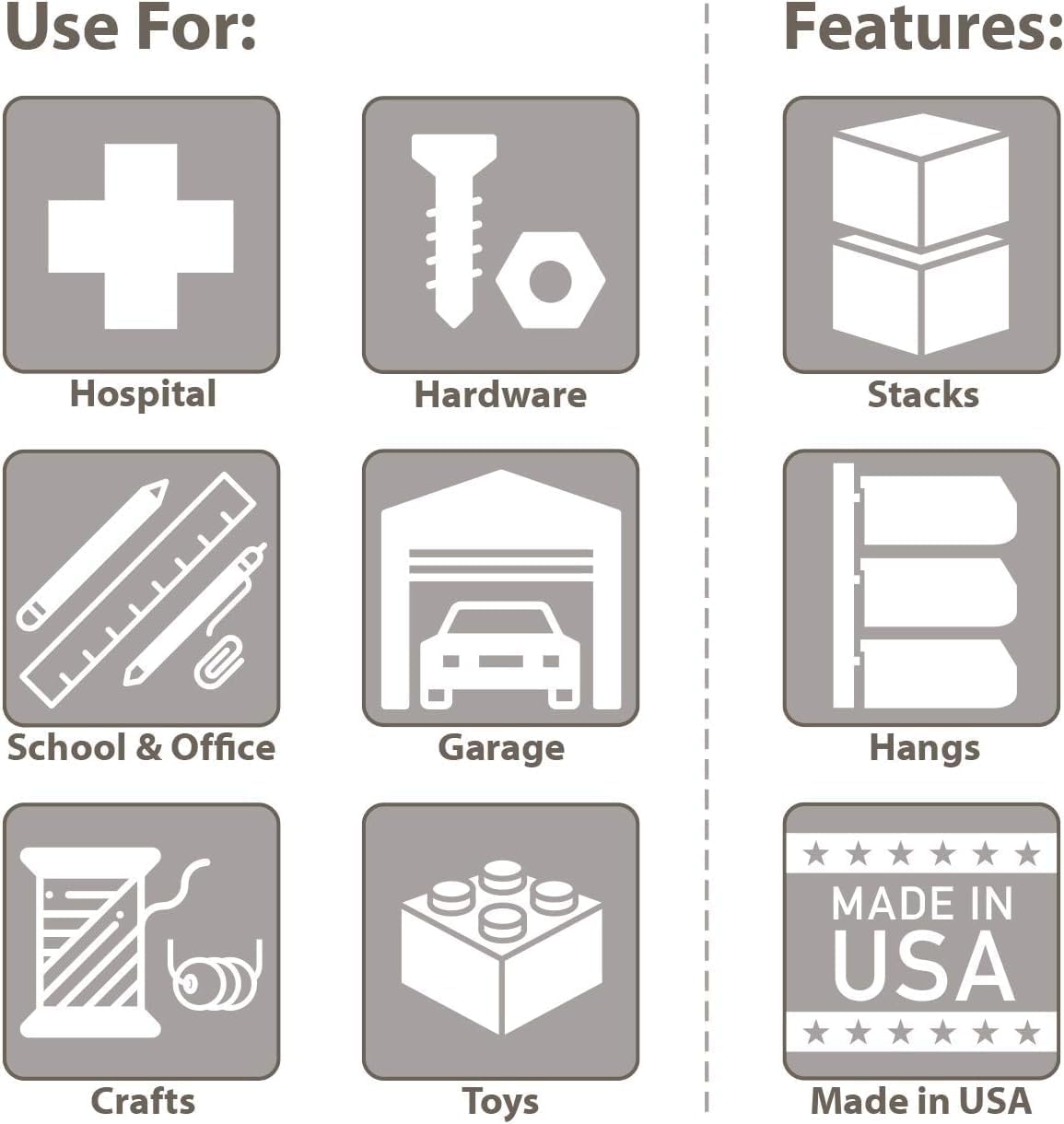 Akro-Mils 30234 AkroBins Plastic Storage Bins, Space-Saving Stackable Bins for Garage, Pantry, Craft Organization, 15-" x 5-" x 5-", Blue, 12-Pack