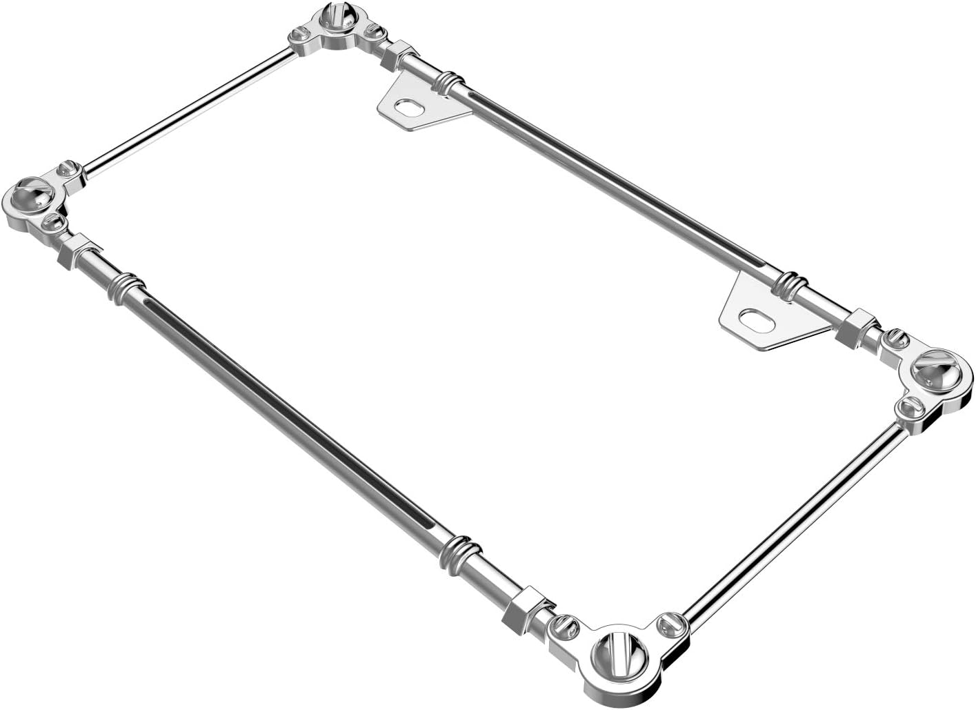 Creathome 3D Chrome License Plate Frames, Pure Zinc Alloy Metal with Screw Pattern