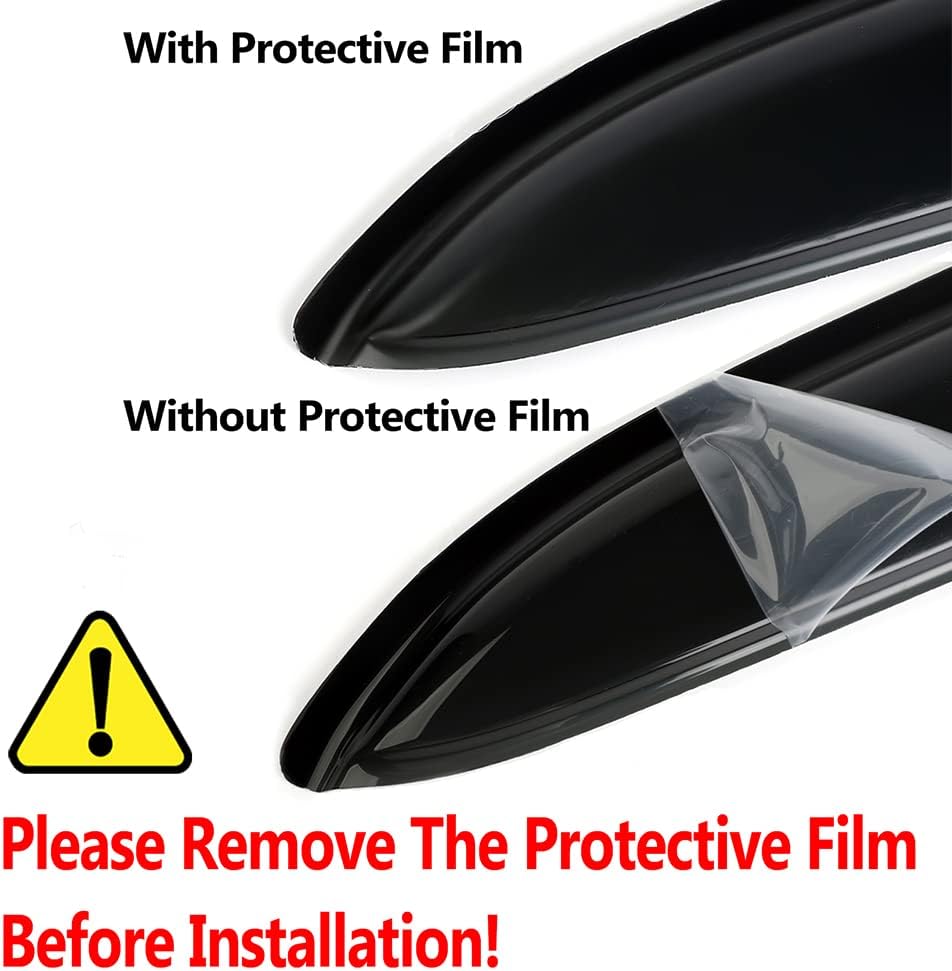 94514 Side Window Visor Wind Vent Deflector,4pcs Outside Mount Style Tap-On Sun Rain Guards Set,Dark Smoke Window Shade fit for 2007-2014 Chevy Tahoe/GMC Yukon