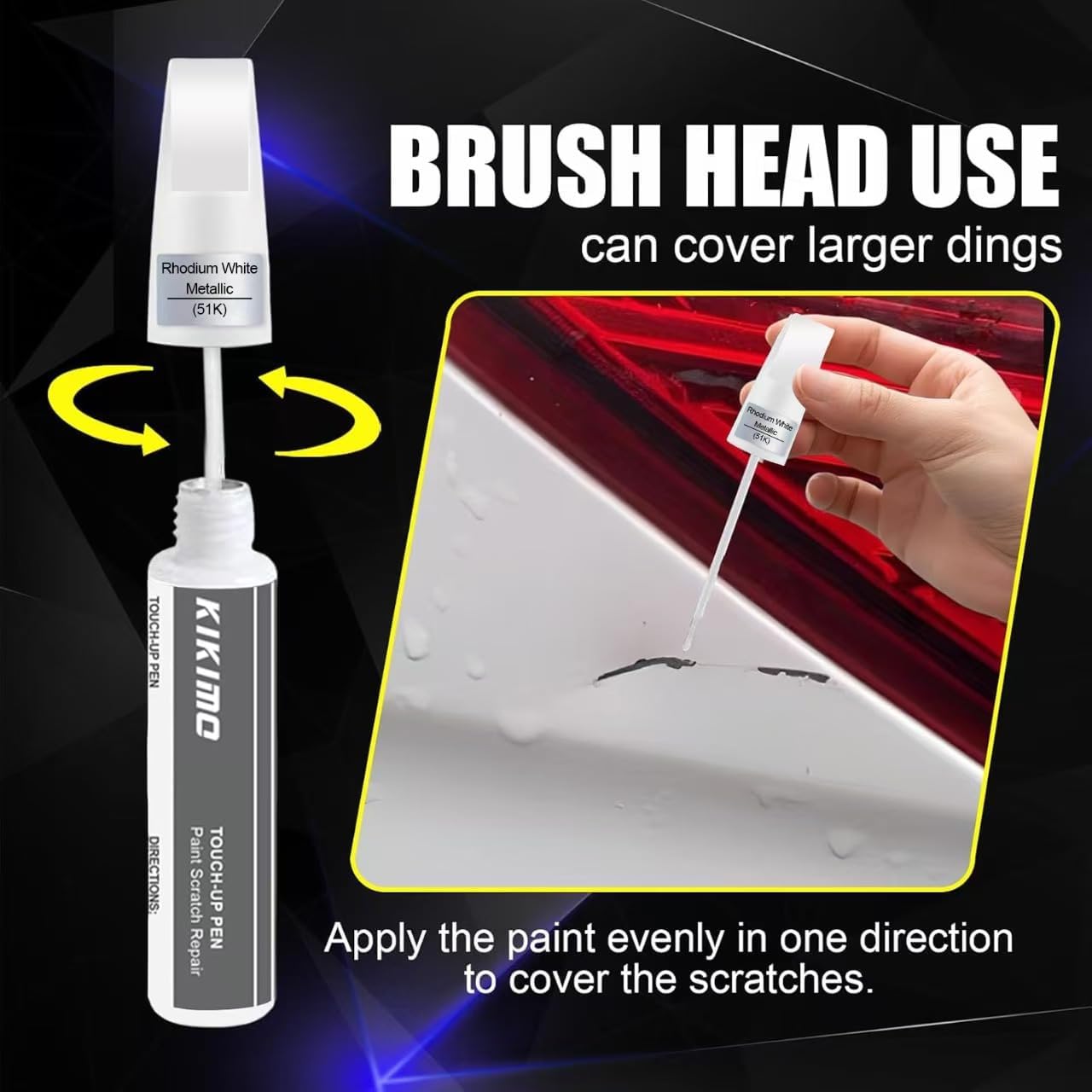 KIKIMO for Mazda Touch Up Paint(Soul Red Crystal Metallic(46V)), Car Paint Repair Kit for Mazda, 2 In 1 Scratches Repair with Pen Tip and Brush, Color-Matched for Quick & Easy Fix