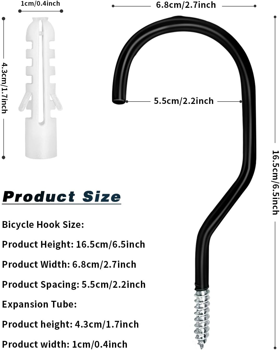 Bike Hooks Heavry Duty 6-Pack,Bicycle Storage Hanger Screw in Ceiling Hooks,Utility Hooks for Wall,Garage,Garden Organization and Storage,Fits Hanging All Bike Types,Bicycle Storage Hooks