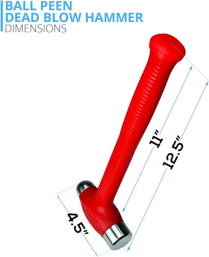 Capri Tools Dead Blow Ball Peen Hammer, 36 oz,Orange