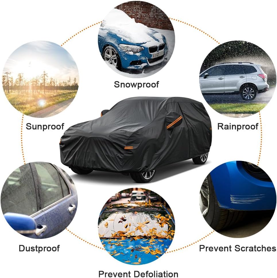 Kayme 7 Layers SUV Car Cover Custom Fit for Buick Envision (2015-2025) Waterproof All Weather for Automobiles, Outdoor Full Cover Rain Sun UV Protection.Black