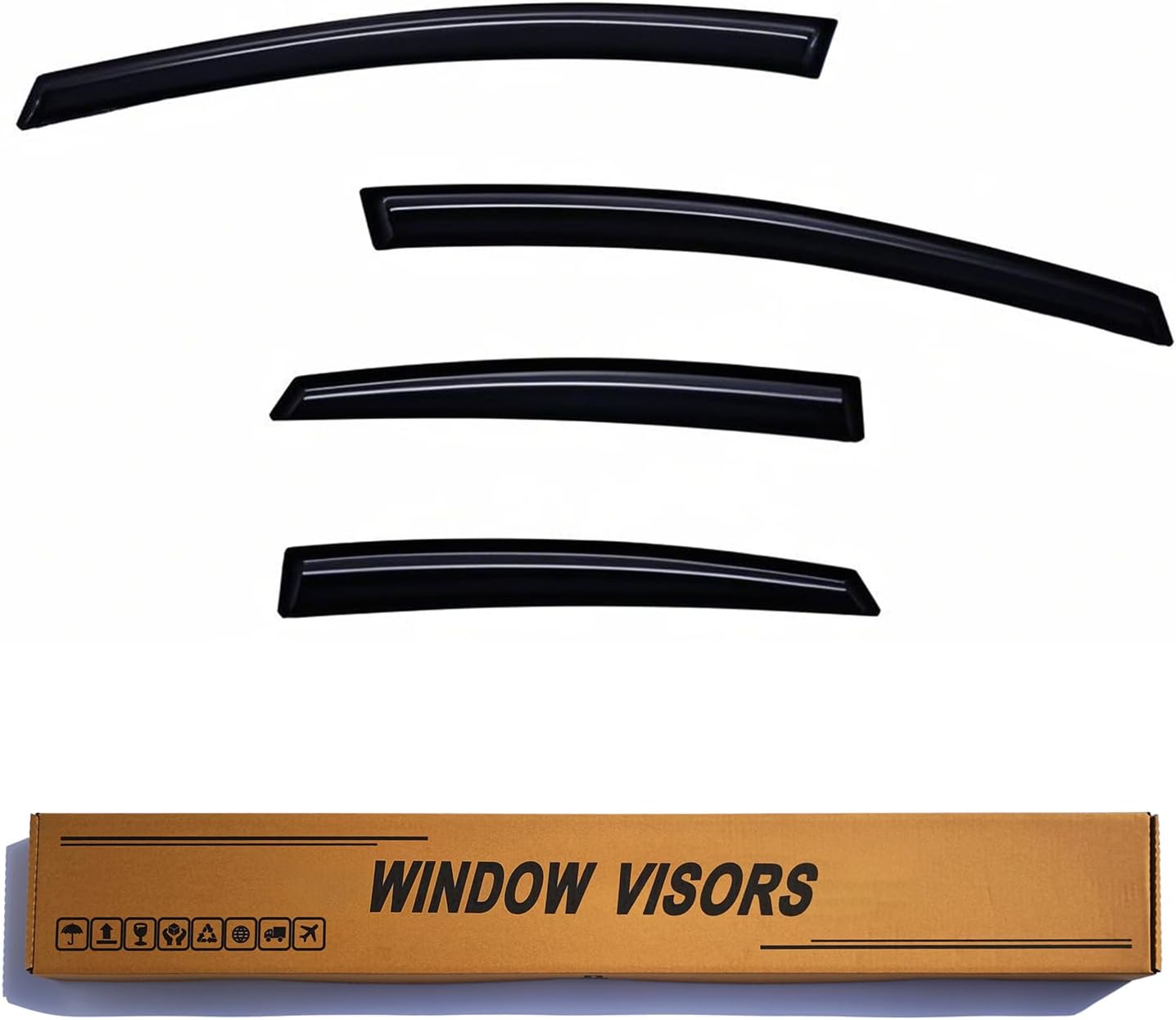 Window Visors Rain Guards fits 2010-2015 Prius (EXCLUDES Prius V & Prius C), Out-Channel Window Wind Deflectors Vent Shades Accessories, Dark Smoke 4 Pcs, 2011 2012 2013 2014