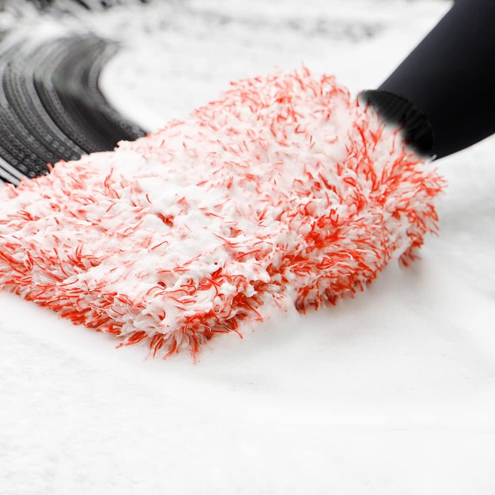 SPTA Microfiber Car Wash Mitt, 3Pcs Sponge Glove Wrapped in Soft, Plush Fiber Cloth Material, Safe Washing with Any Soap, Bucket, Foam Gun, Foam Cannon, Other Cleaning Supplies - MFICWMT