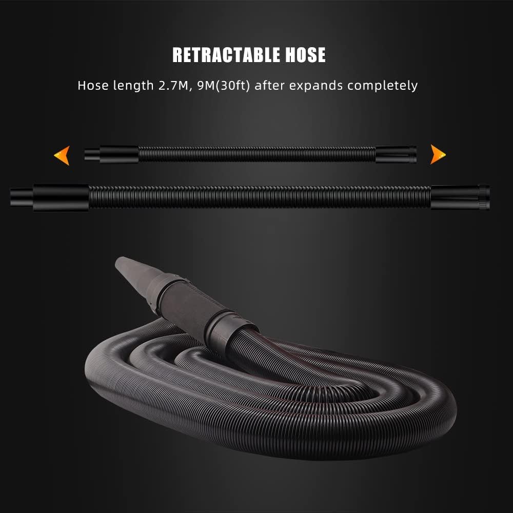 SPTA Air Cannon Car Dryer Blower, 3000W Auto Car Wash Dryer, Air Cannon Car Dryer with 4 Wheels&30-Foot Flexible Hose, Filtered Car Air Dryer, Drying for Car Wash Water Drying, Dusting -S Series Item