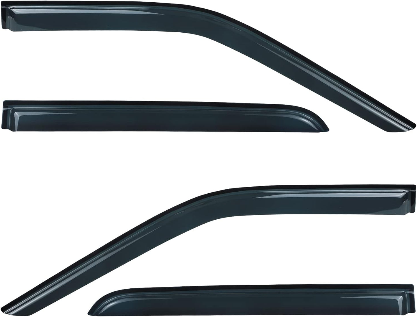 Smoke Side Wind Deflector Rain Guards Compatible with Ford F150/F Super Duty Crew Cab 2015-2025 Window Visor 4pcs 94975