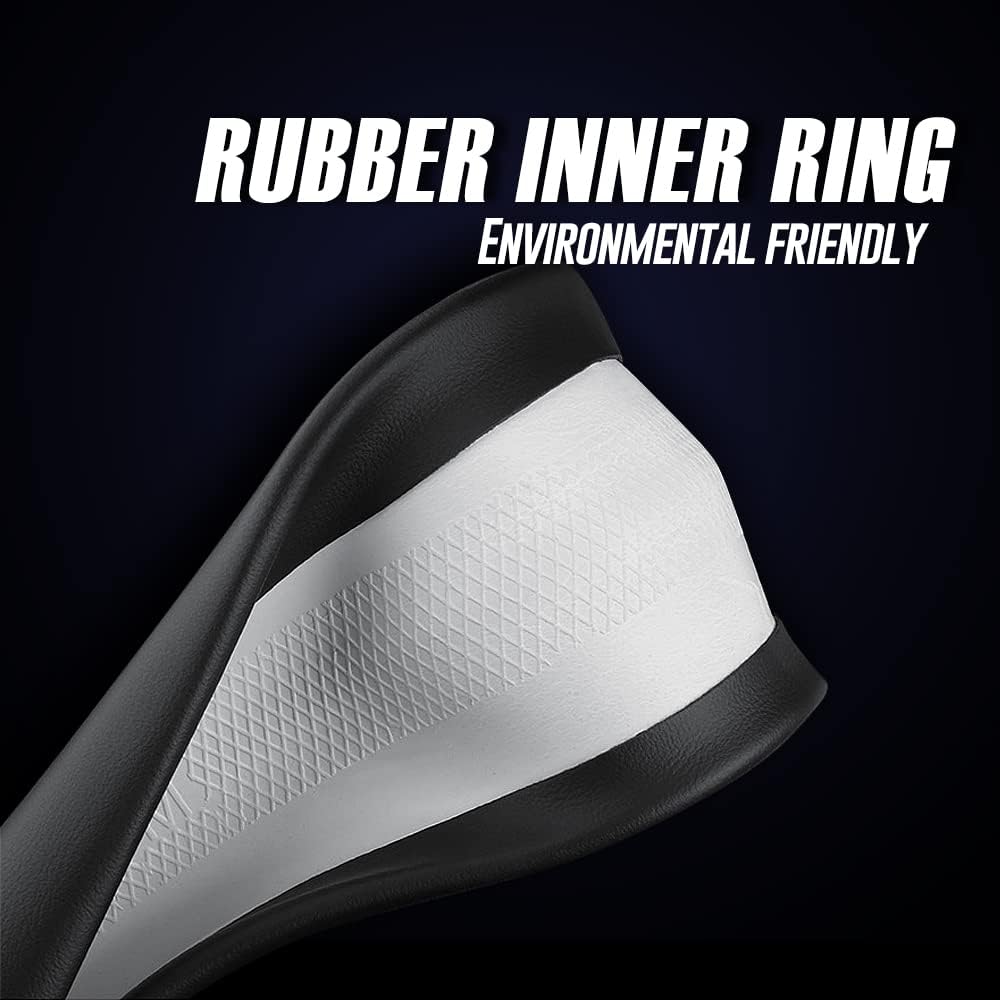 LKWLIKEI Nappa Premium Leather car Steering Wheel Cover, Non-Slip, Breathable, Universal 15 inches (red Blue line)