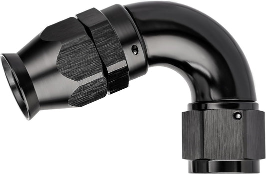 EVIL ENERGY 8AN 120 Degree PTFE One Piece Full Flow End Hose Fitting Aluminum Black
