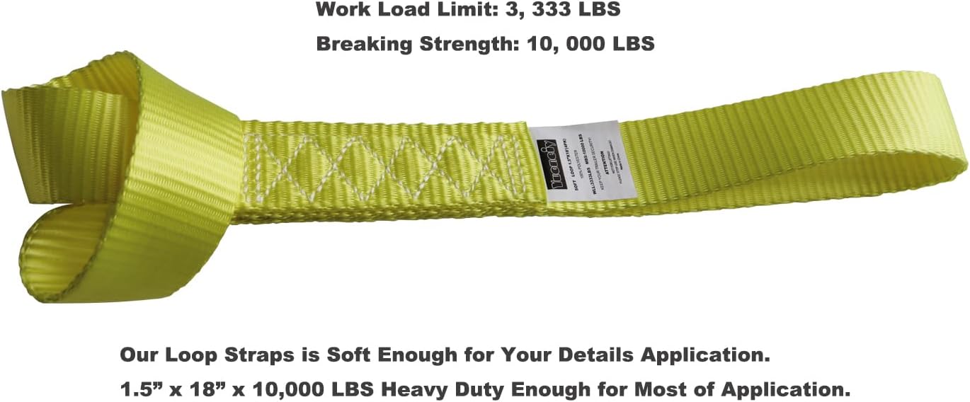 Soft Loop Tie Down Straps (4PK) Heavy Duty Motorcycle Tie Down Straps Loop Straps 1.5” x 18” x 10,000 LBS for ATV, UTV Trailer