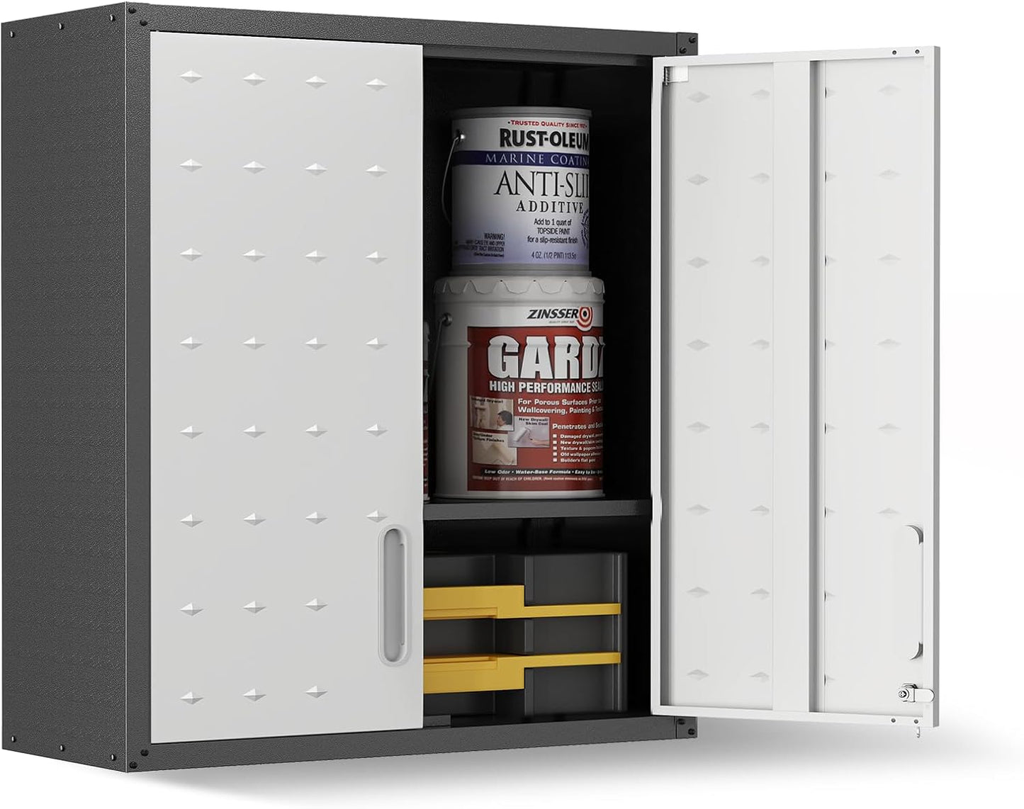 Garage Wall Cabinet,Metal Wall Cabinet with Doors and Adjustable Shelves,Steel Utility Wall Mounted Tool Cabinets for Home,Office,Kitchen,Warehouse