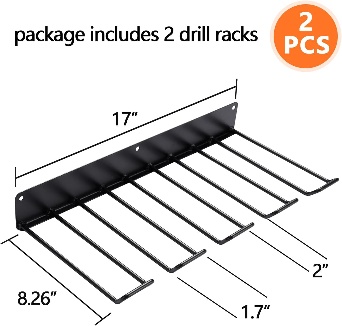Drill Holder Wall Mount,Power Tool Organizer,Heavy Duty Garage Tool Organizers and Storage,2 Pack Power Tool Storgae Racks Set Solid Metal Black…