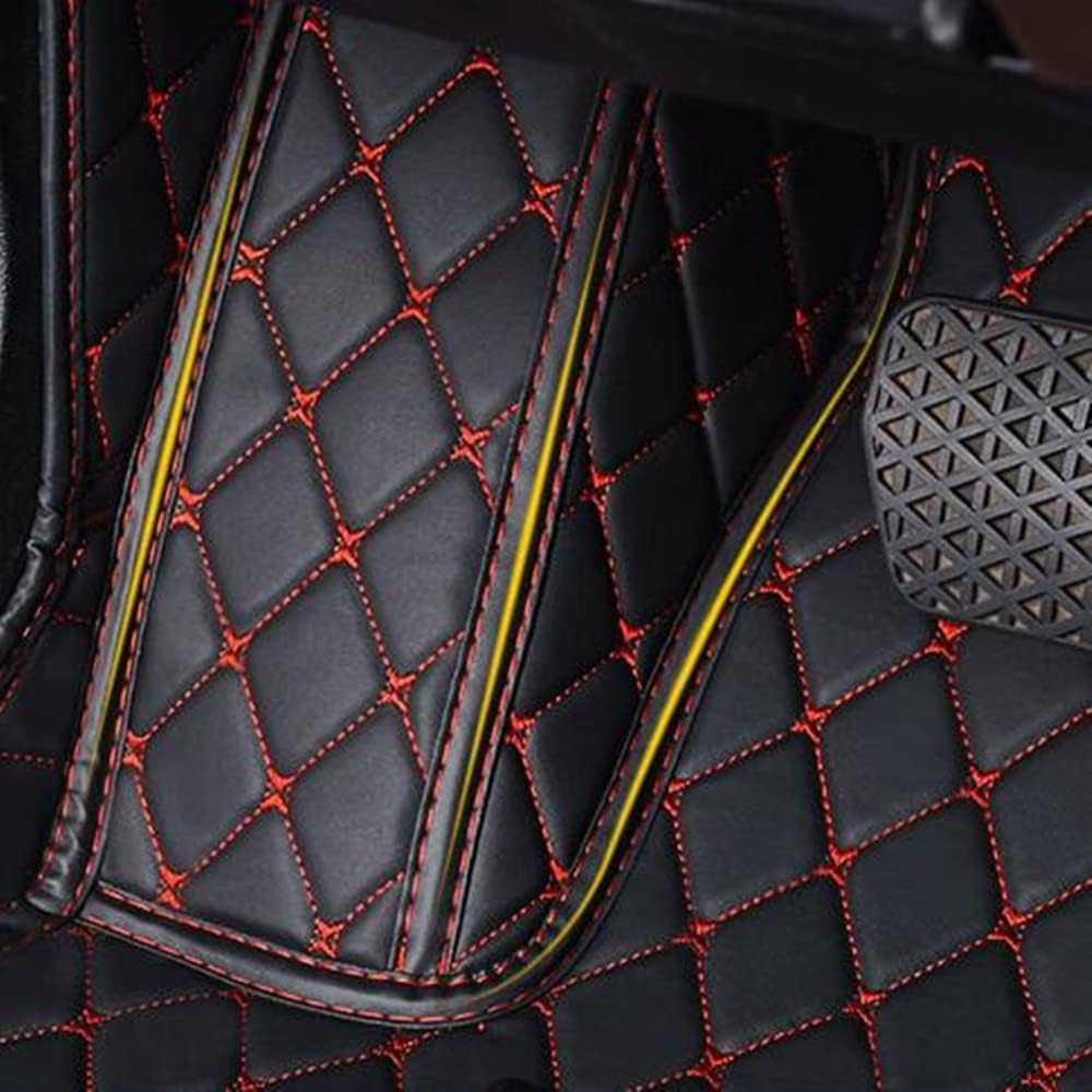 Custom All-Weather Protection Luxury Leather Floor Mats for Cars SUVs Trucks According Anti-Slip Leather Floor mats ﻿ (30,Pink and Black Beige)