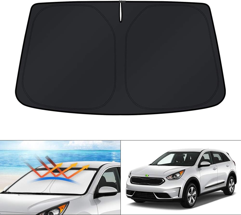 KUST Windshield Sun Shade for Kia NIRO 2017-2022 Accessories Sunshade Sun Visor Protector Foldable Blocks UV Rays Keep Your Car Cooler