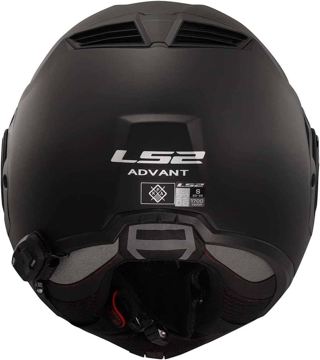 LS2 Helmets Advant Modular Helmet with Integrated Cardo 4X Bluetooth (Noir Matte Black - Large)