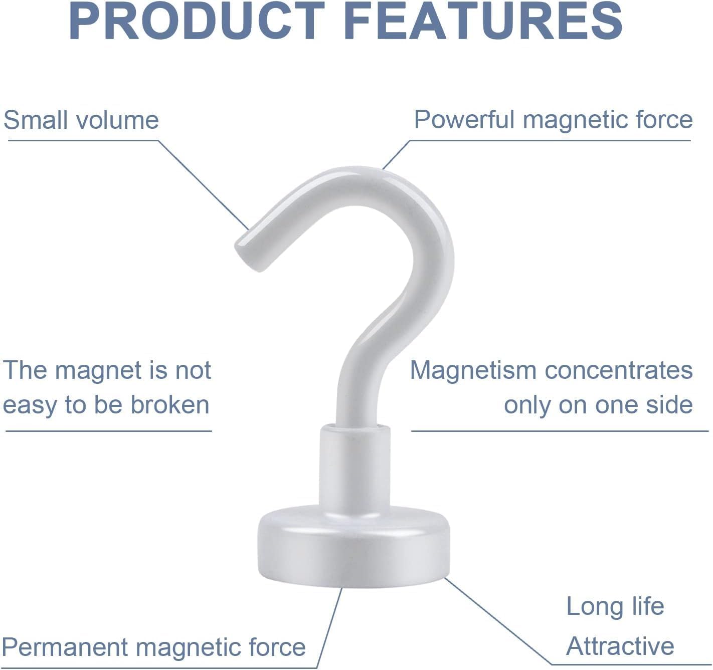 DIYMAG Magnetic Hooks, 30Lbs Strong Heavy Duty Cruise Magnet S-Hook for Classroom, Fridge, Hanging, Cabins, Grill, Kitchen, Garage, Workplace and Office Etc, (75 Pack-White)