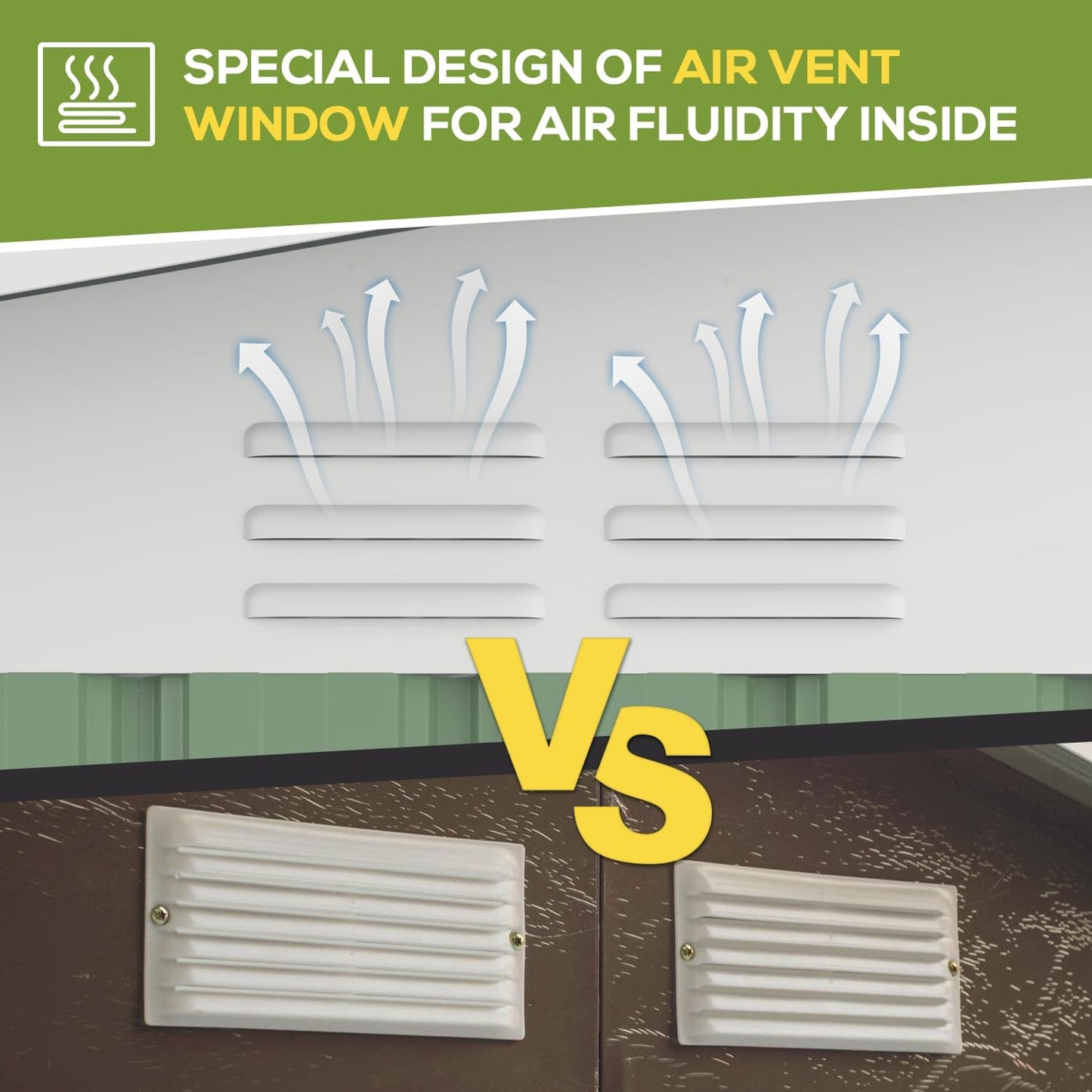 AECOJOY 5' x 3' Outdoor Storage Shed, Small 3x5 Metal Sheds & Outdoor Storage Clearance with Lockable Door, Utility and Tool Storage Cabinet Garden Shed for Backyard, Patio, Outside use in Green