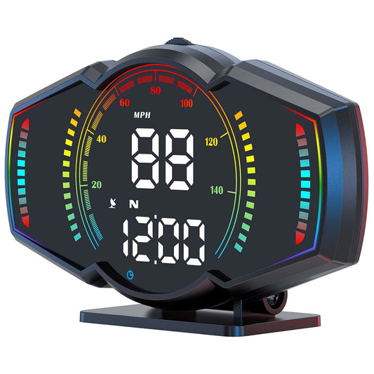 ACECAR Digital GPS Speedometer, Universal Car GPS Head-Up Display, Smart HUD with GPS Speed MPH&Km/H, Driving Time, Distance, Altitude, Overspeed Alert & Fatigue Alert, for All Vehicles