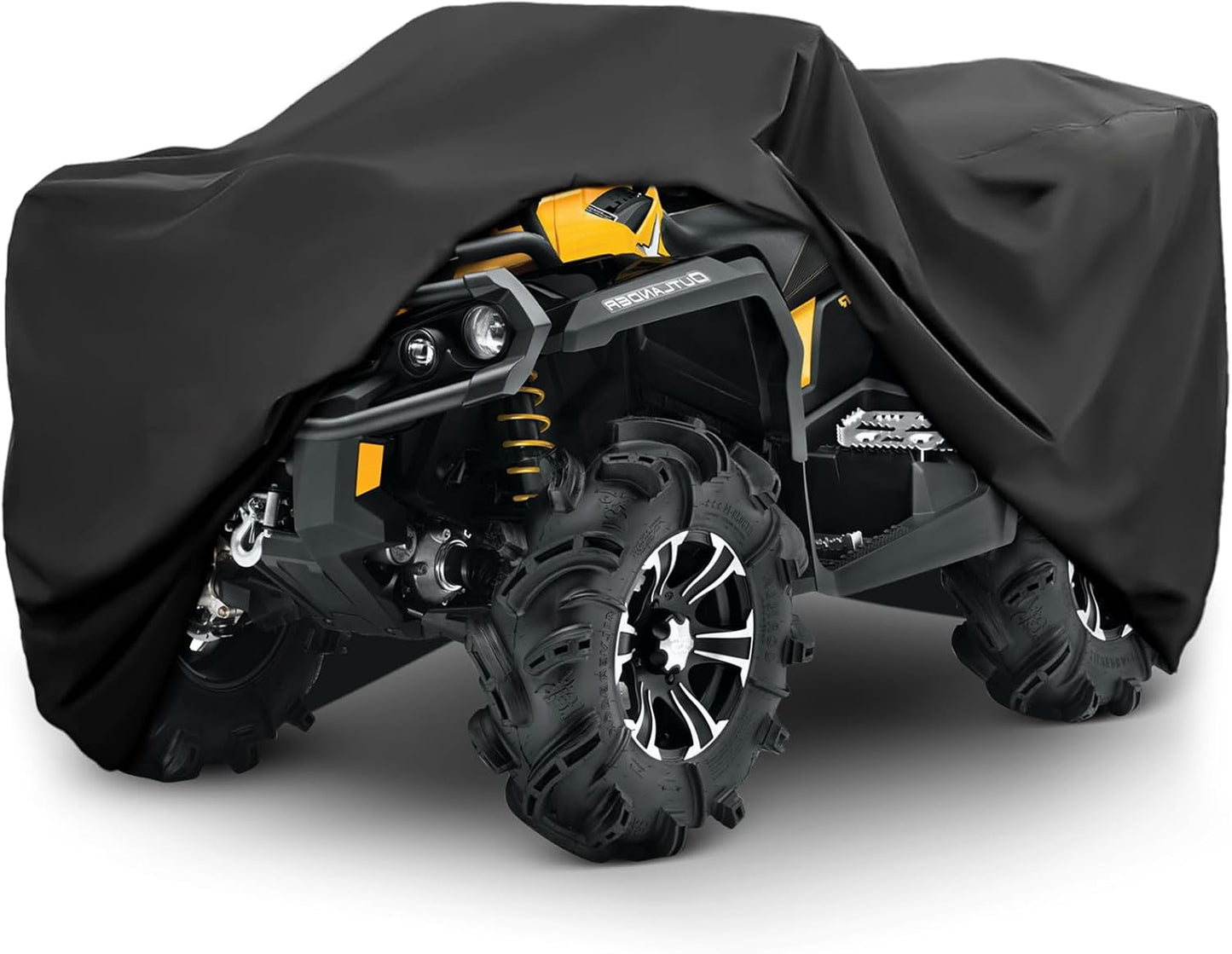 XYZCTEM Waterproof ATV Cover, Heavy Duty Black Protects 4 Wheeler from Snow Rain or Sun (Black, 88 inch)