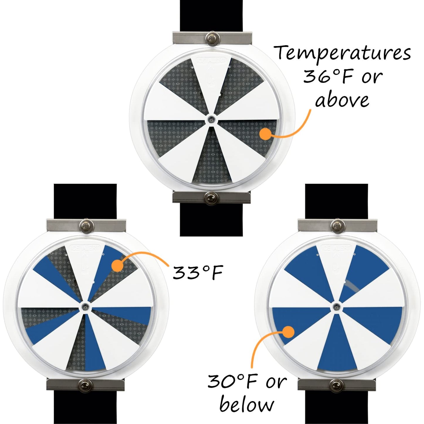 SmartSign Ice Alert Indicator Sign - 6 inch Diameter, Temperature-sensitive Mountable Roadway Reflector, Medical Grade Polycarbonate, Grey, Blue and White, Made in USA