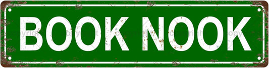 BOOK NOOK Space Vintage Metal Tin Sign, Street Sign, Home Decor, Room Decor, Wall Decor, Bathroom Decor, Bar Decor, Cafe Decor, Garage Decor, 16 x 4 Inch