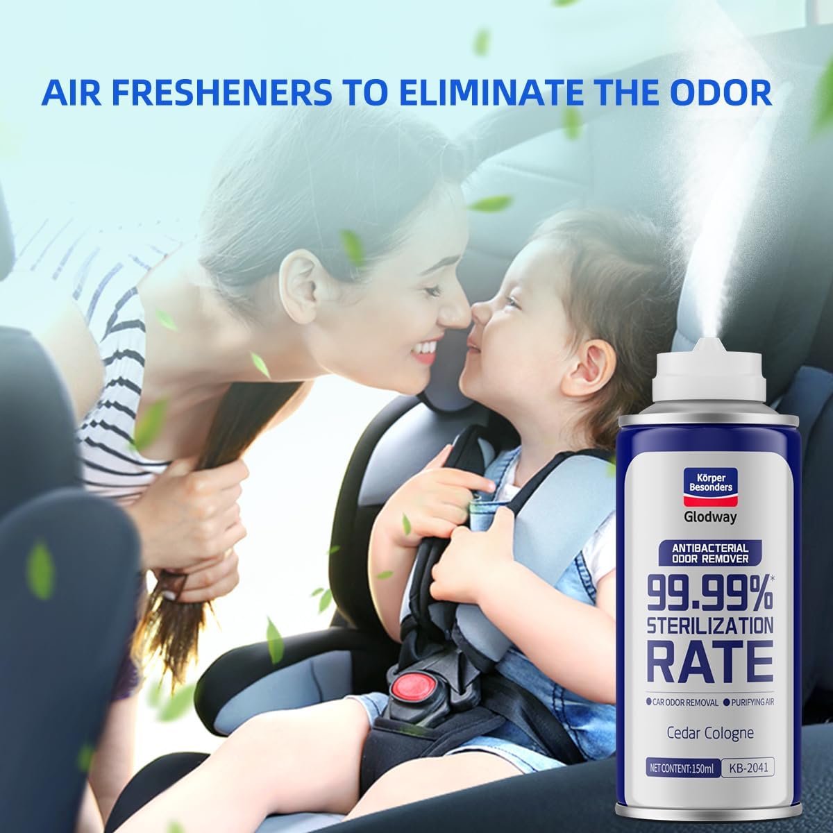 Glodway Whole Car Air Refresher,Odor Eliminator Remover Spray For Car,Cologne Strong Freshener With Odour Eliminator Technology,Long-Lasting Scent,6 Ounce(Pack of 3)