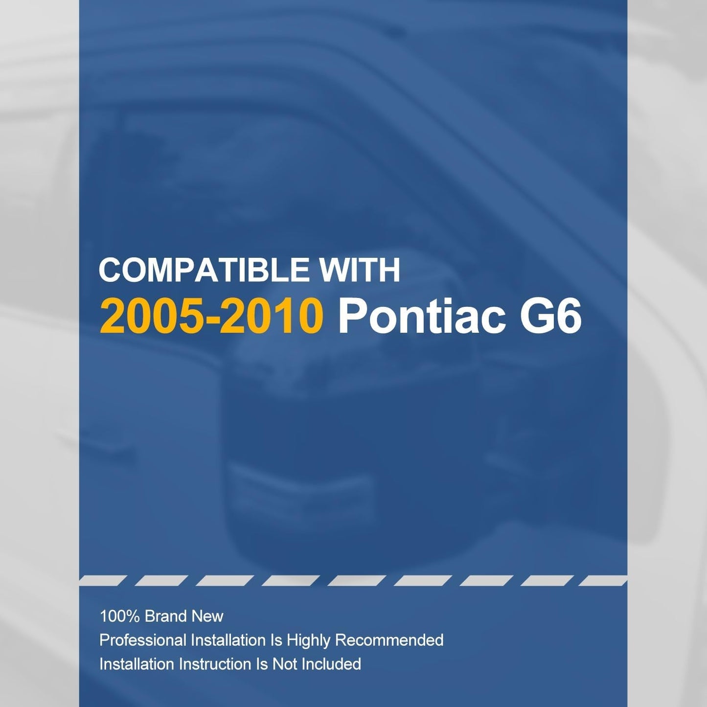 Auto Dynasty 4Pcs Carbon Fiber Pattern Window Visors Compatible with 2005-2010 Pontiac G6, Tape-On Front & Rear Window Deflectors Rain Guards Sun Wind Air Side Vent Shade, Glossy Black
