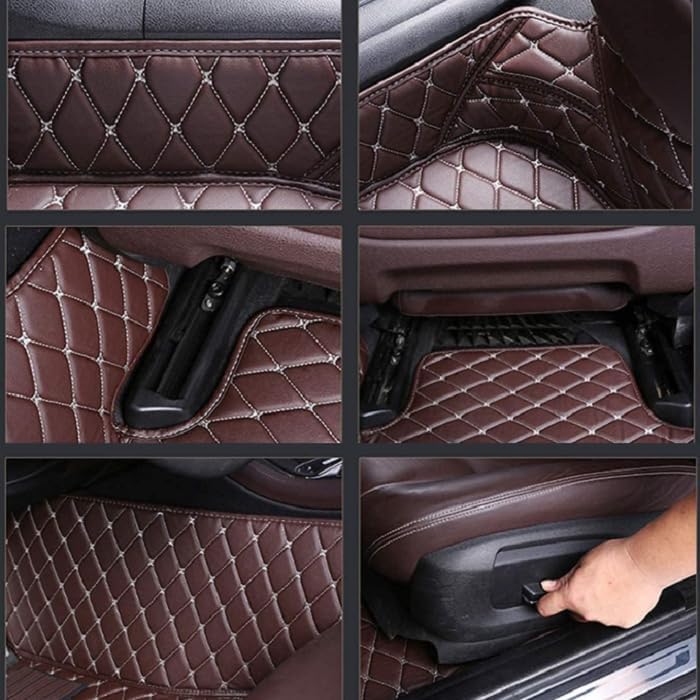Customized Personalized car Floor mats, All-Weather Luxury car Floor mats, Waterproof and Anti Slip Leather car Floor mat Lining, 95% Customized car, Truck, and SUV Floor mats (Yellow)