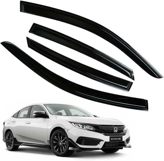 Rain Guards for Honda Civic 2016-2021 Sedan, Tape-on Side Window Deflectors, Window Visors for Cars, 4 pcs
