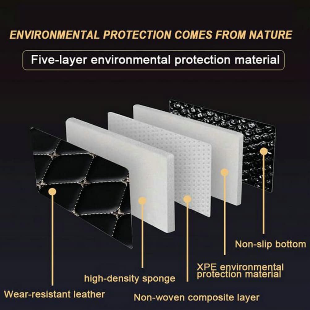 Custom Colors Car Floor Mats Black Pink for 99.9% Sedan SUV Sports， All-Weather Liners Car Floor mat，Luxury Leather Automotive Floor Mats (3D Black Green,3D Floor Mats)