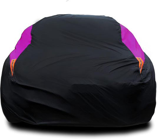 MORNYRAY Waterproof Car Cover All Weather Snowproof UV Protection Windproof Outdoor Full car Cover, Universal Fit for Sedan (Purple, A0-Fit Sedan Length(Up to 153 inch)