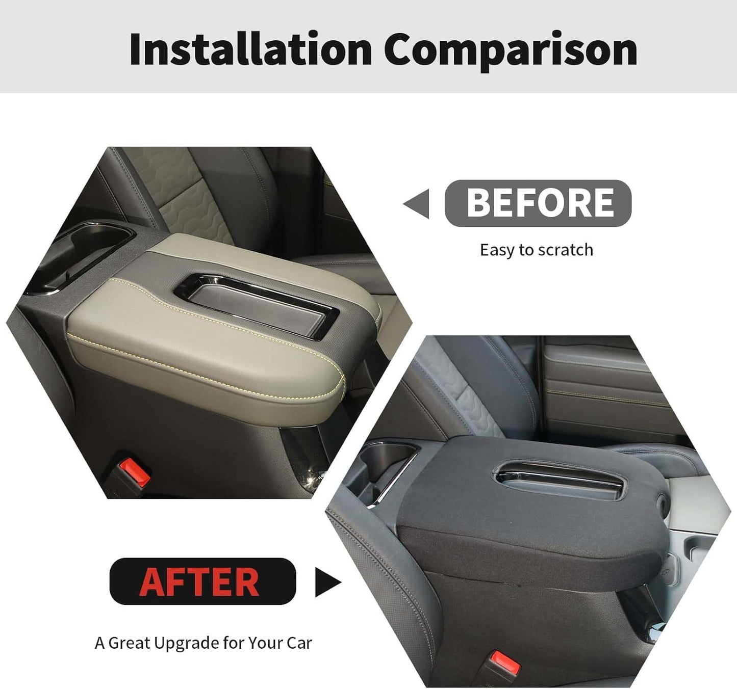 RT-TCZ Armrest Box Pad Cover Compatible with Chevrolet Silverado/GMC Sierra 2019-2023,for Chevrolet Tahoe 2021-2023,for Chevy Suburban 2020-2023,for GMC Yukon 2021-2023