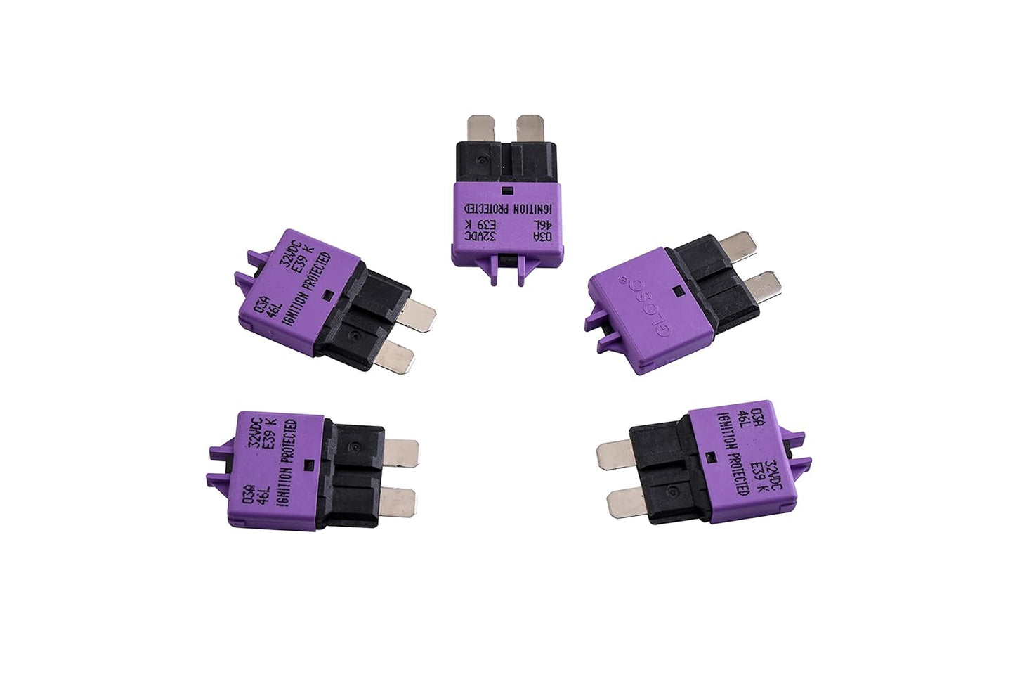 GLOSO Circuit Breakers E39 Manual (T3) Reset Low Profile ATC/ATO (3A - 5 Pack)