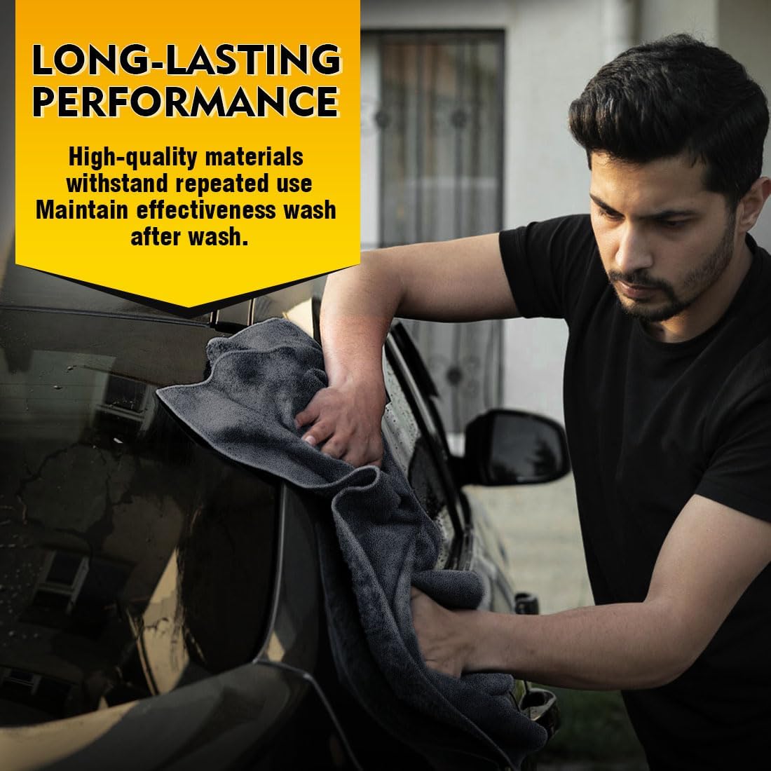 HOMEXCEL Car Drying Towels, 2 Pack Professional Microfiber Towels for Cars, Scratch-Free, Highly Absorbent Drying Towel for Cars, SUVs, RVs, Trucks, and Boats, 35 x 25 inch, Grey