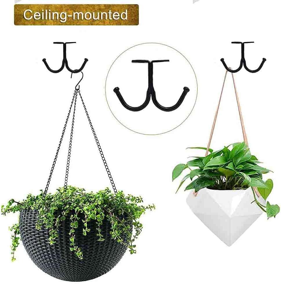 haowei Hanging Hooks from Ceiling, Set of 10 Under Shelf Hook, Robes, Coats, and Clothes in The Closet, Bathroom, Kitchen, and Garage (Black)