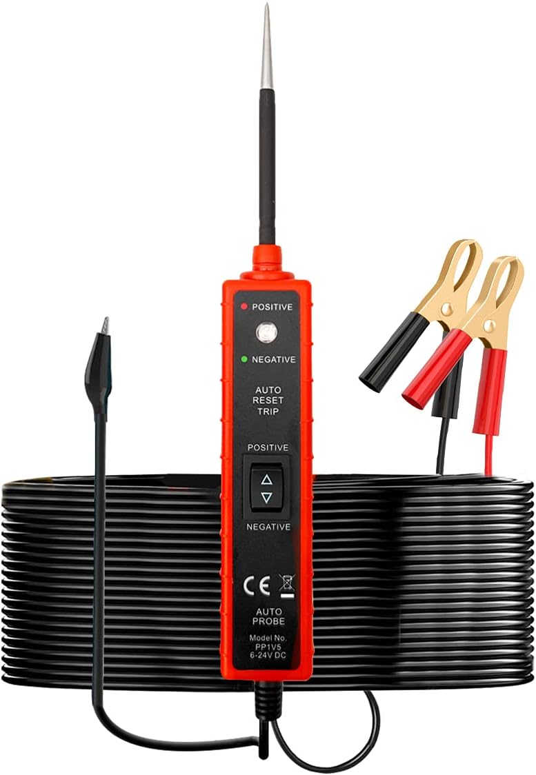 CMTOOL Power Circuit Probe Tester 6V-24V DC Test Light, Automotive Circuit Tester Car Short Finder, Component Activation, Polarity Identify, Overload Protection