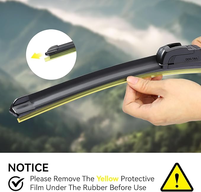 DOGTAIL 24"+ 17" Wiper Blades for Toyota RAV4 2006-2012 INFINITI QX50 2014-2017 Vehicle, Premium All-Season Automotive Replacement Windshield Wiper Blades for My Car J Hook