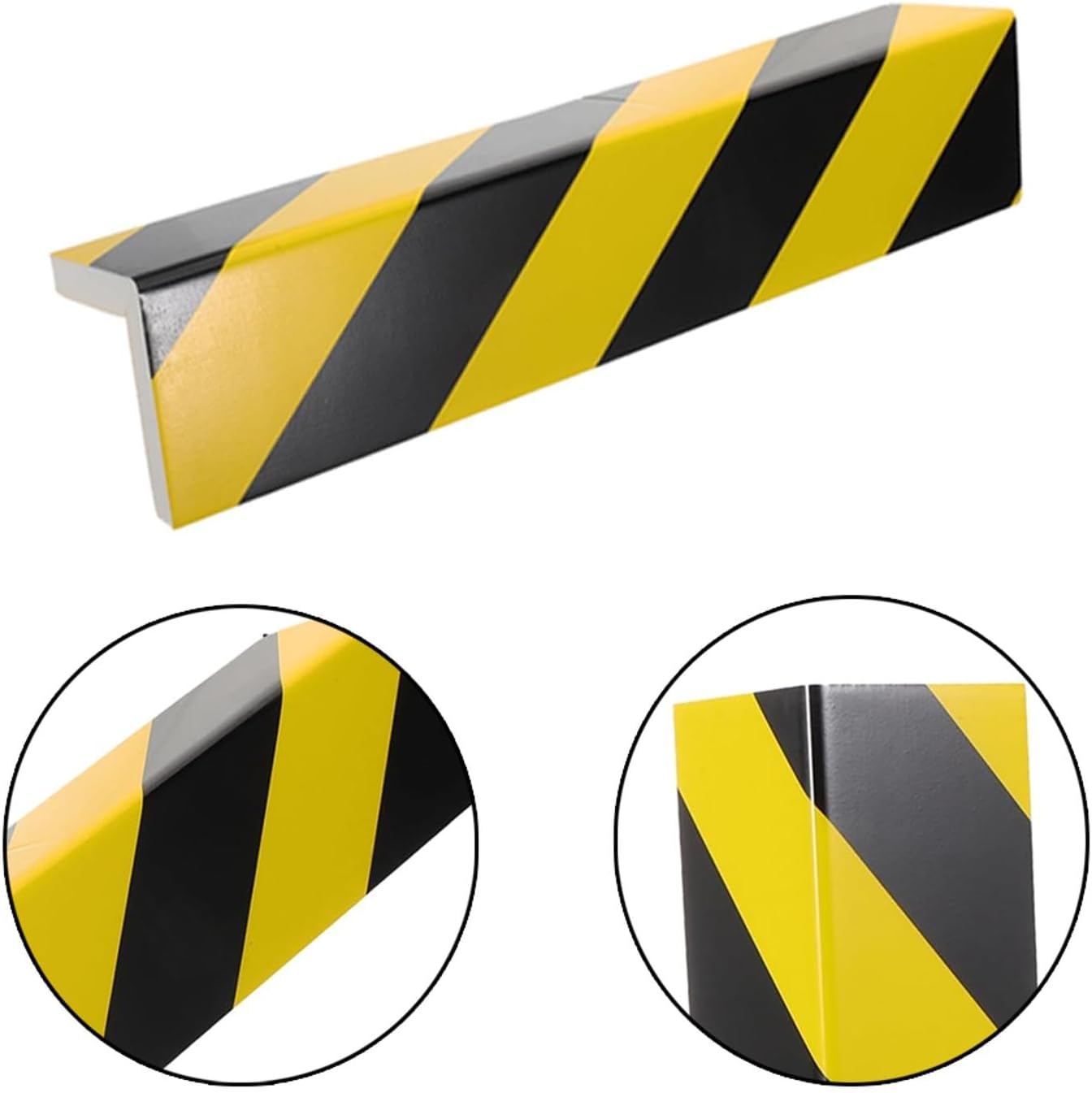 2 Packs 40 * 15 * 1.5cm Garage Wall Protector Foam Wall Corner Guard for Parking Garages Wall Edge Protector with Reflective Safety Stripe, Self-Adhesive (Black-Yellow)