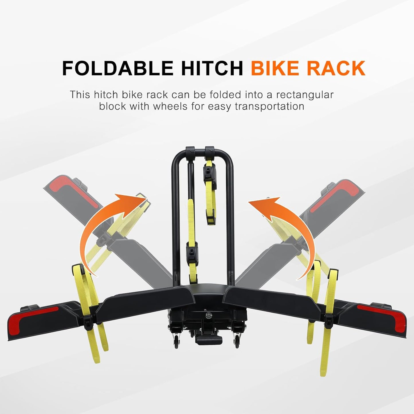 2 E-Bike Foldable Hitch Mount Bike Rack for 2" Receiver SUV & Trucks, Up to 4'' Fat Tire, Lockable Hitch Racks for E-Bike with Ramp and Wheels, 180 LBS Capacity