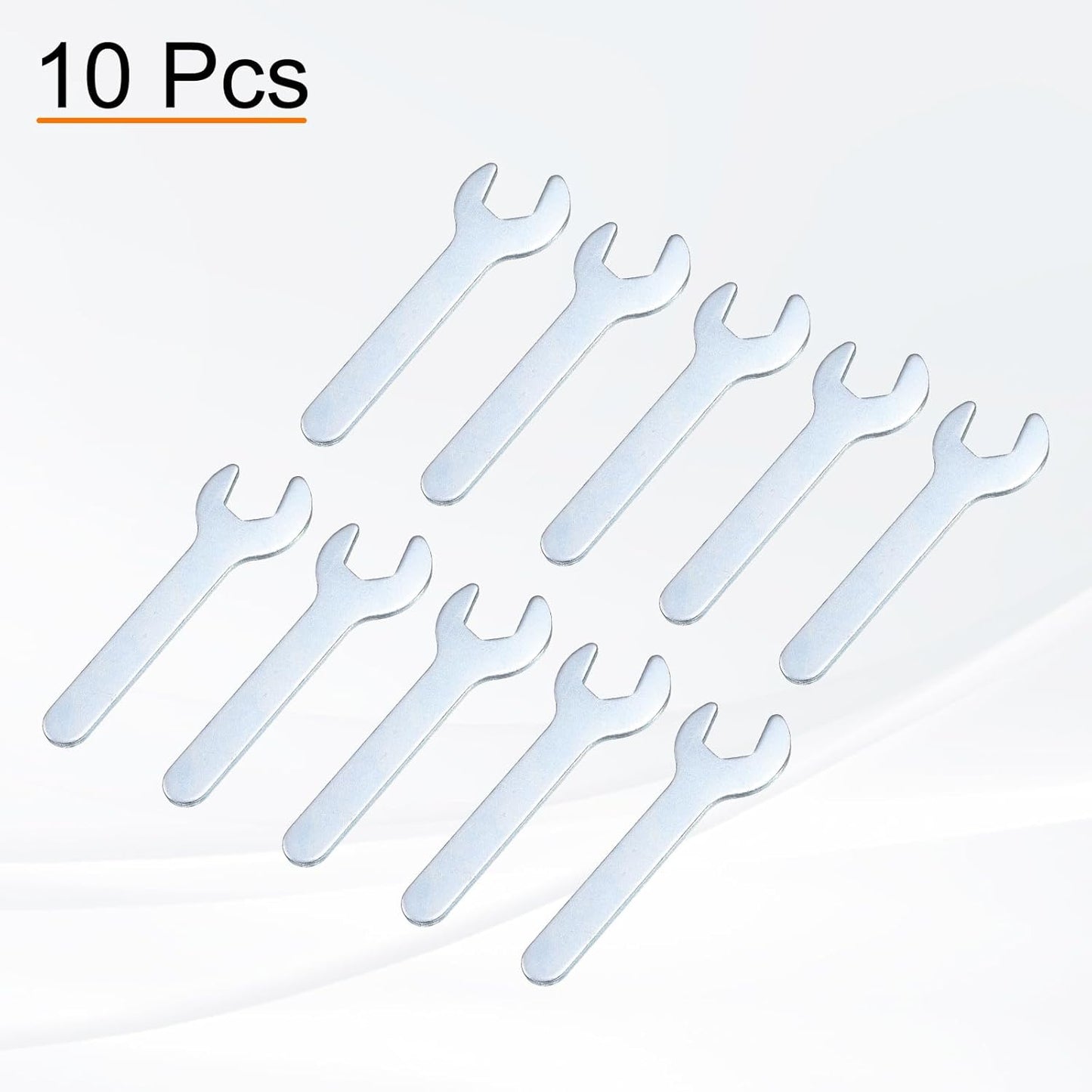 HARFINGTON 10pcs Small Open End Wrench 10x70x1.8mm Metric U-Shaped Single Open Ended Spanner Super Thin Flat Head Galvanizing Wrench for Automotive Repair Furniture Assembly