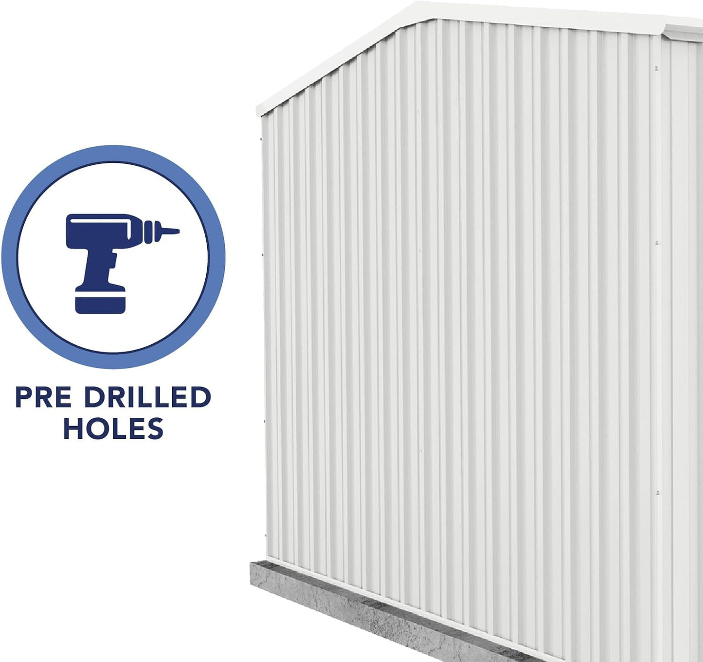 Absco Premier Storage Sheds, 10'x10' Metal Garage, DIY Backyard Shed, Utility Tool Storage, Weather & Wind Resistant Aluminum Panels & Steel Frame, Maintenance-Free, 12 Year Warranty, Surfmist White