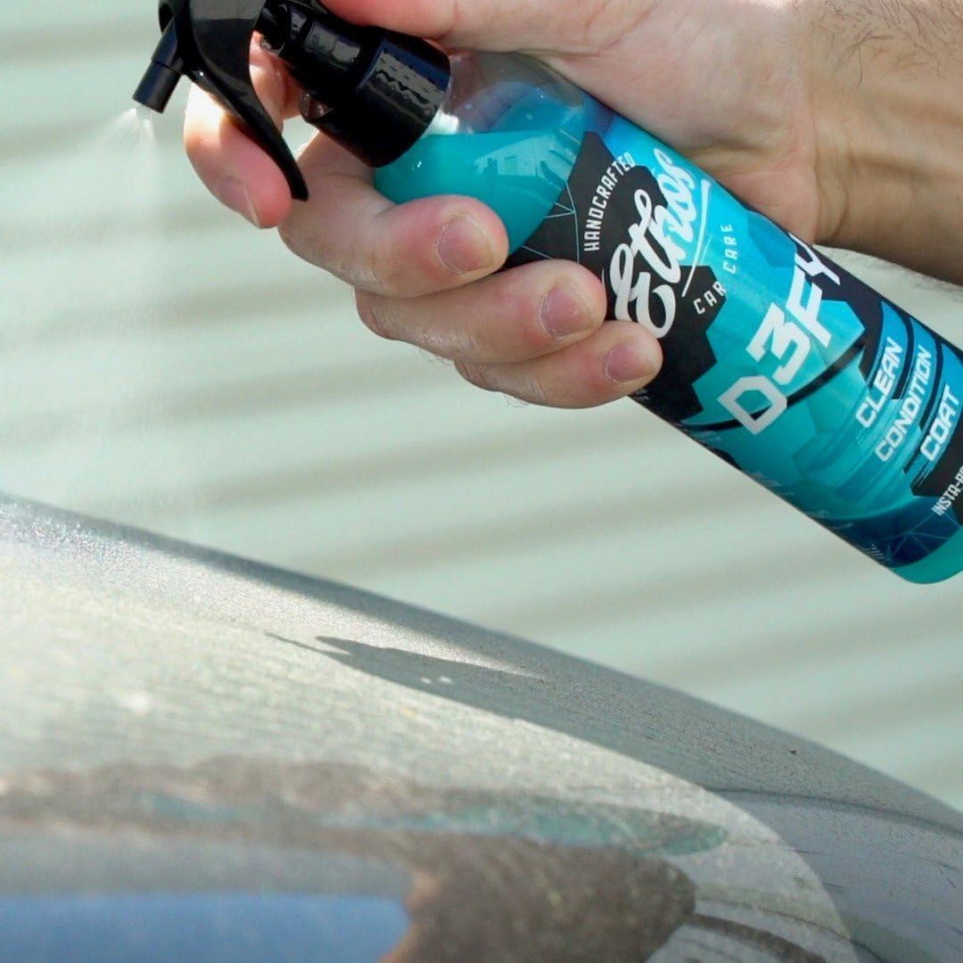 Ethos Defy - 3 in 1 Ceramic Coating - Waterless Car Wash Spray & Wax - Car Wax Rnseless Wash - Hydrophobic Top Coat - Polish & Polymer Paint Sealant Protection - with Insta-Bond Technology