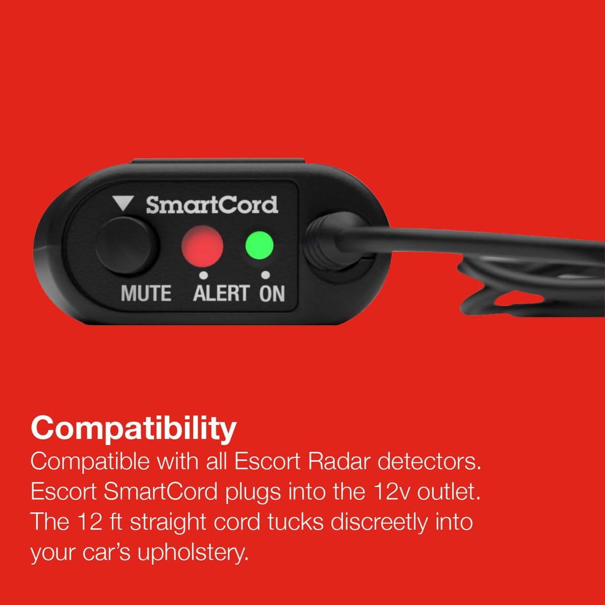 Escort Official Radar Detector SmartCord Straight Wire for Redline 360c, MAX 360/c MKII, 3, 4, MAXcam 360c and Additional Models