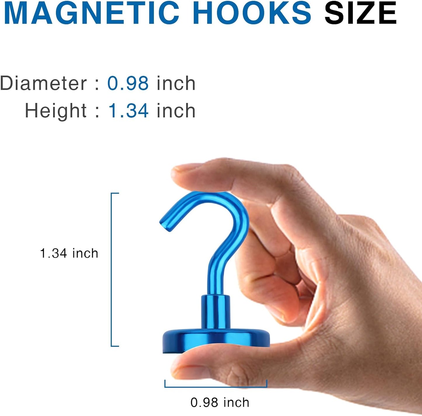 LOVIMAG Cruise Hits: 80LB Blue Magnetic Hooks, Door Magnets, Travel & ClassroomAccessorry Must-Haves (6 Pack)