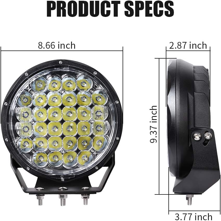 EXZEIT 9 Inch LED Round Driving Lights, 128W 20480 Lumens Offroad Fog Lights for Jeep Wrangler Trucks Toyota Pickup GMC SUV Ford