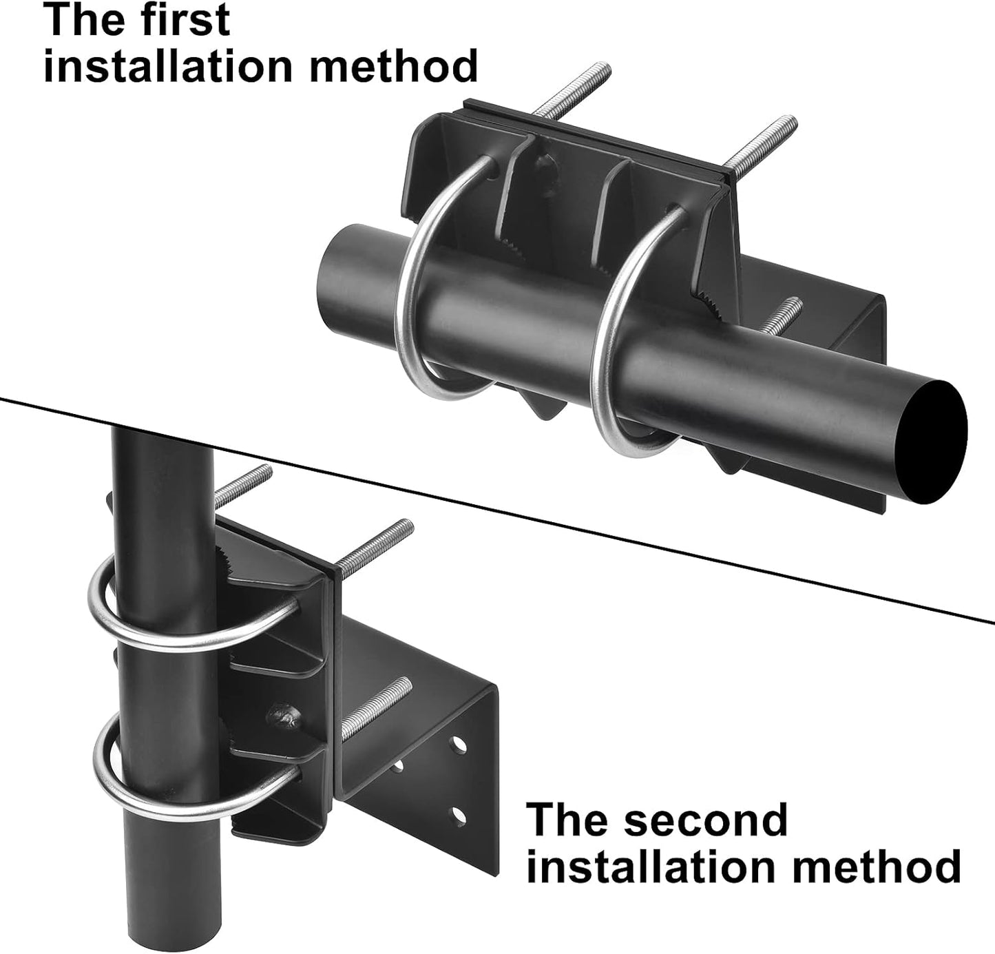 Antenna Mount Outdoor Antenna Pole Mast Mount Bracket- Heavy Duty Steel with U-Bracket Assembly + 6 Screws